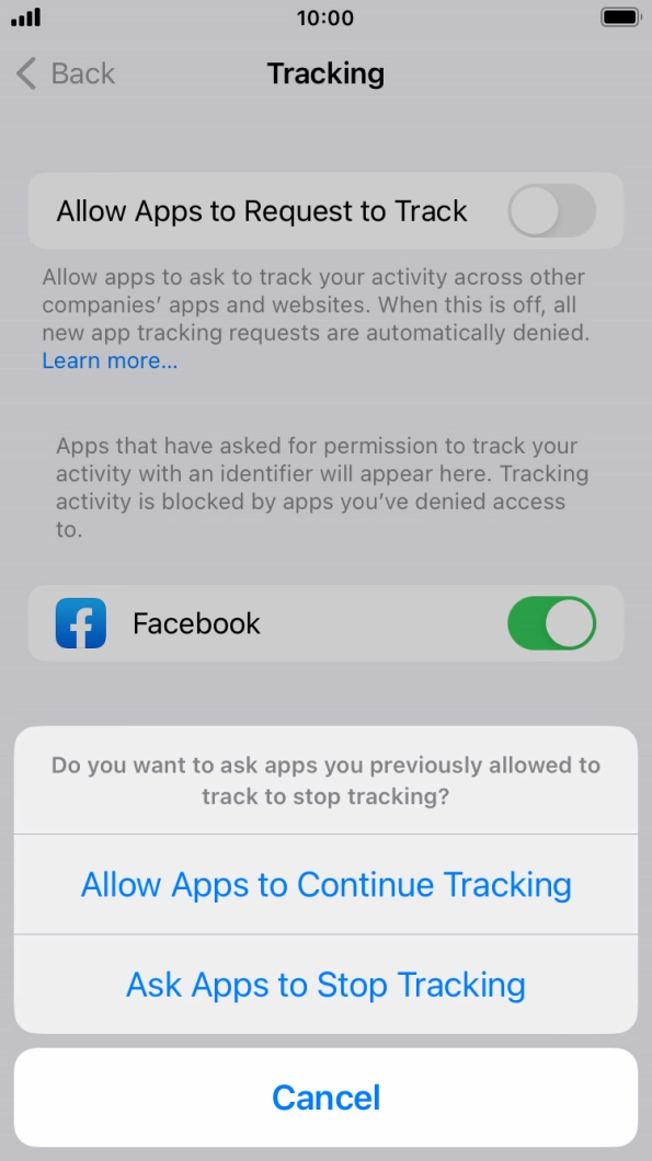 If you turn off the function, press the required setting.