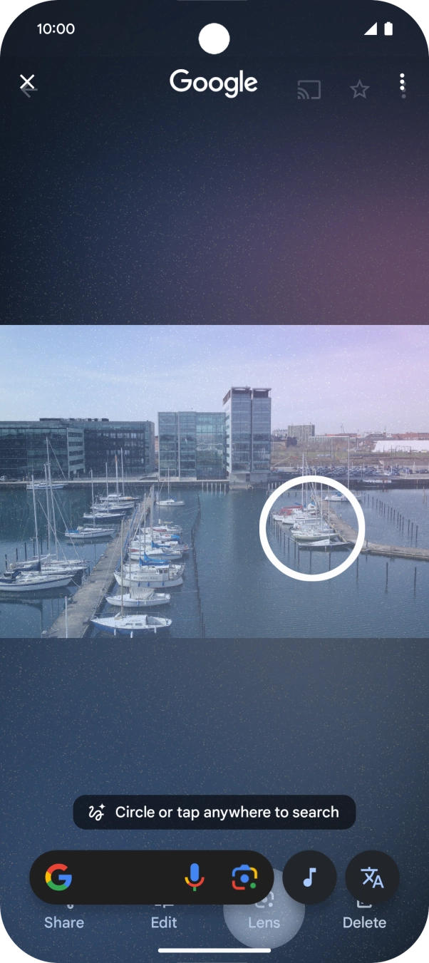 Draw a circle around the required object on the picture and wait for the search results. Draw a circle around the required object on the picture and wait for the search results.