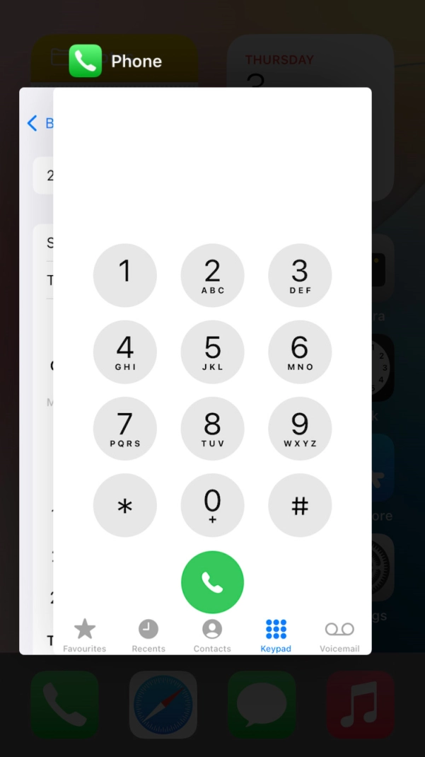 Slide upwards on the required application to end it.