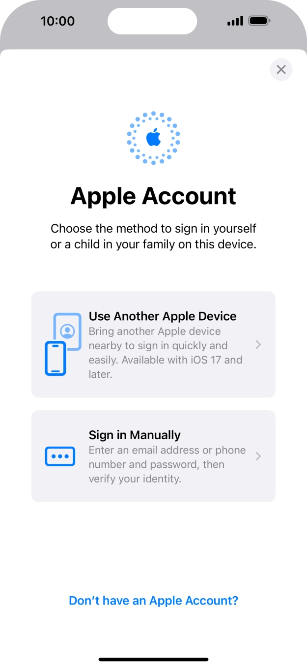 Press Sign in Manually.