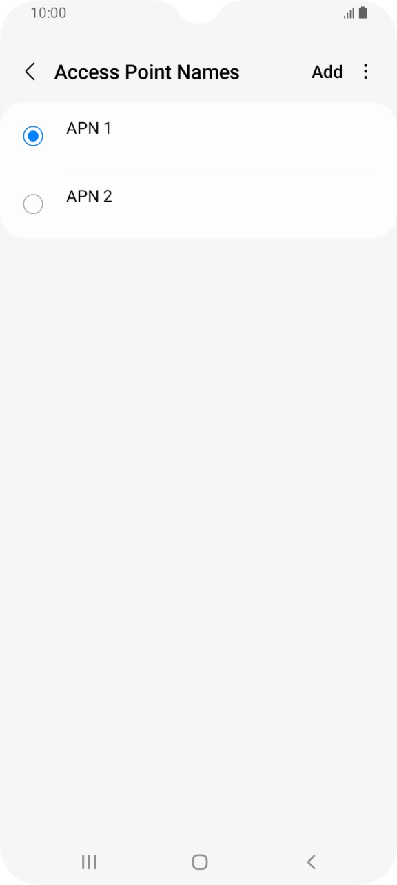 Press the field next to the data connection to activate it.