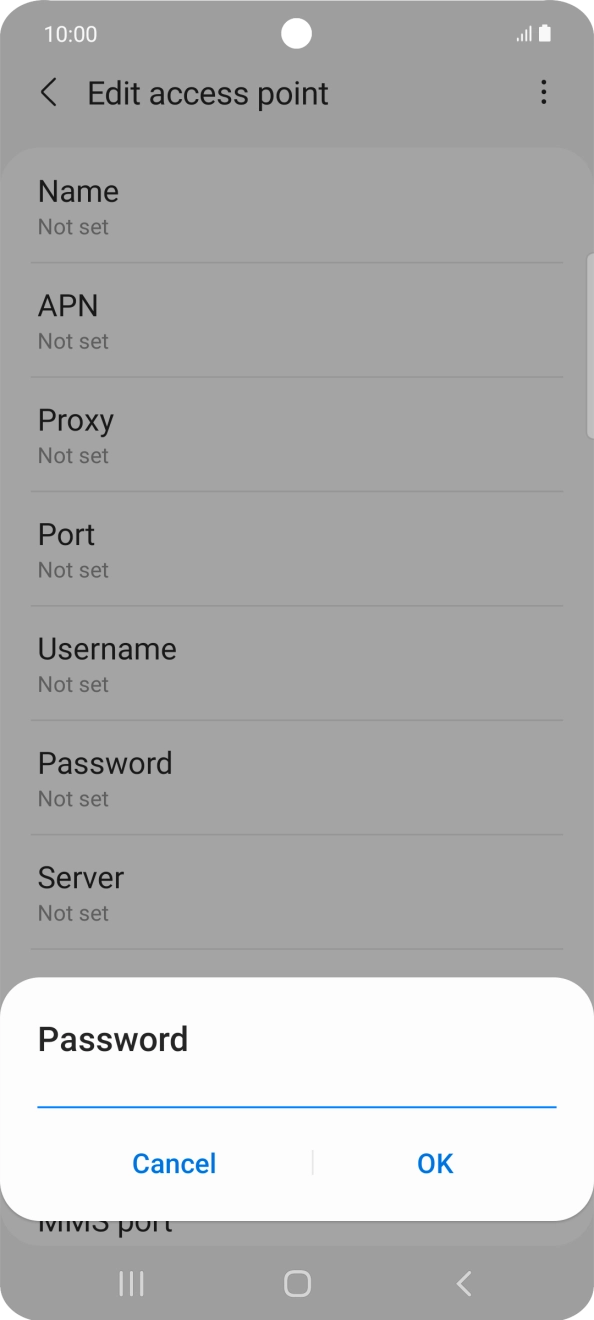 Key in password and press OK. Key in password and press OK.