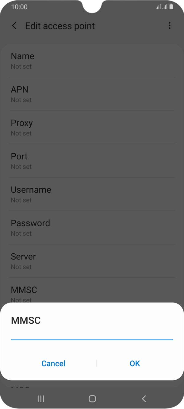 Key in http://mmsc.mms.o2.co.uk:8002 and press OK. Key in http://mmsc.mms.o2.co.uk:8002 and press OK.