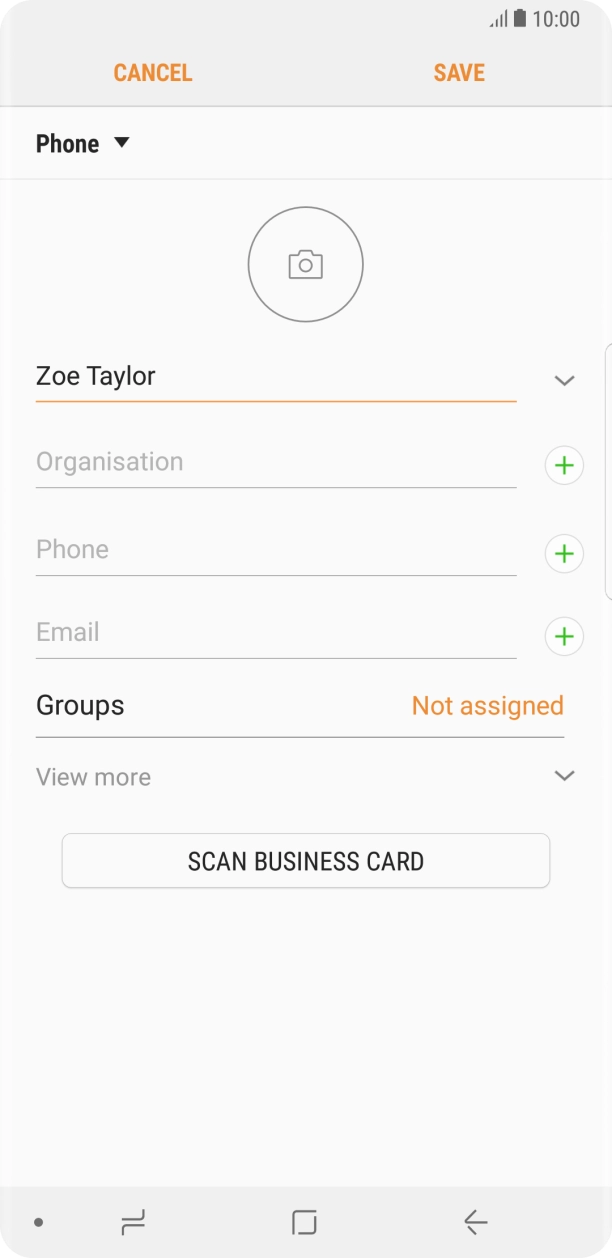 Press the field below 'Phone' and key in the required phone number.