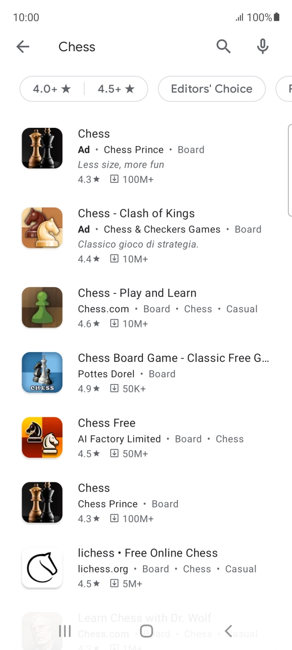 Press the required app.