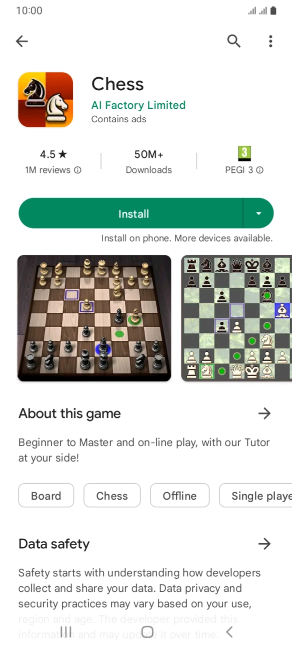 Press Install and follow the instructions on the screen to install the app.