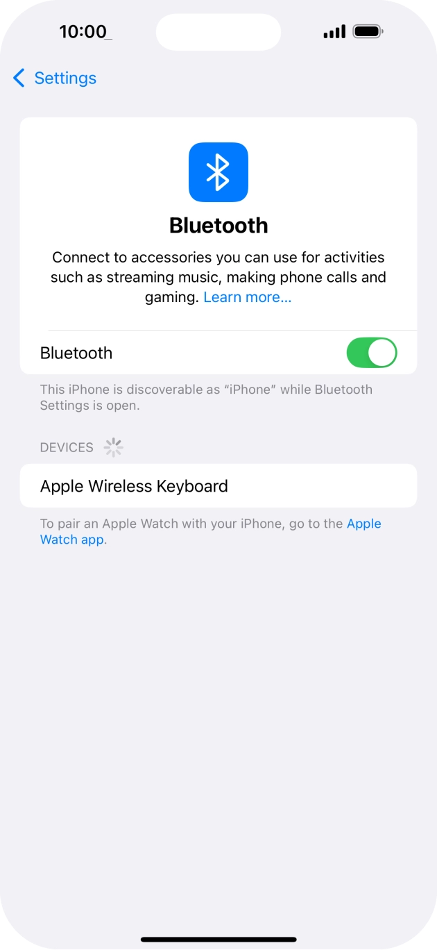 Press the required Bluetooth device and follow the instructions on the screen to pair the device with your phone.