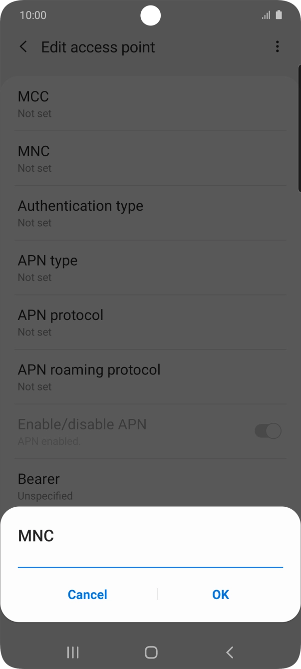 Key in 10 and press OK.