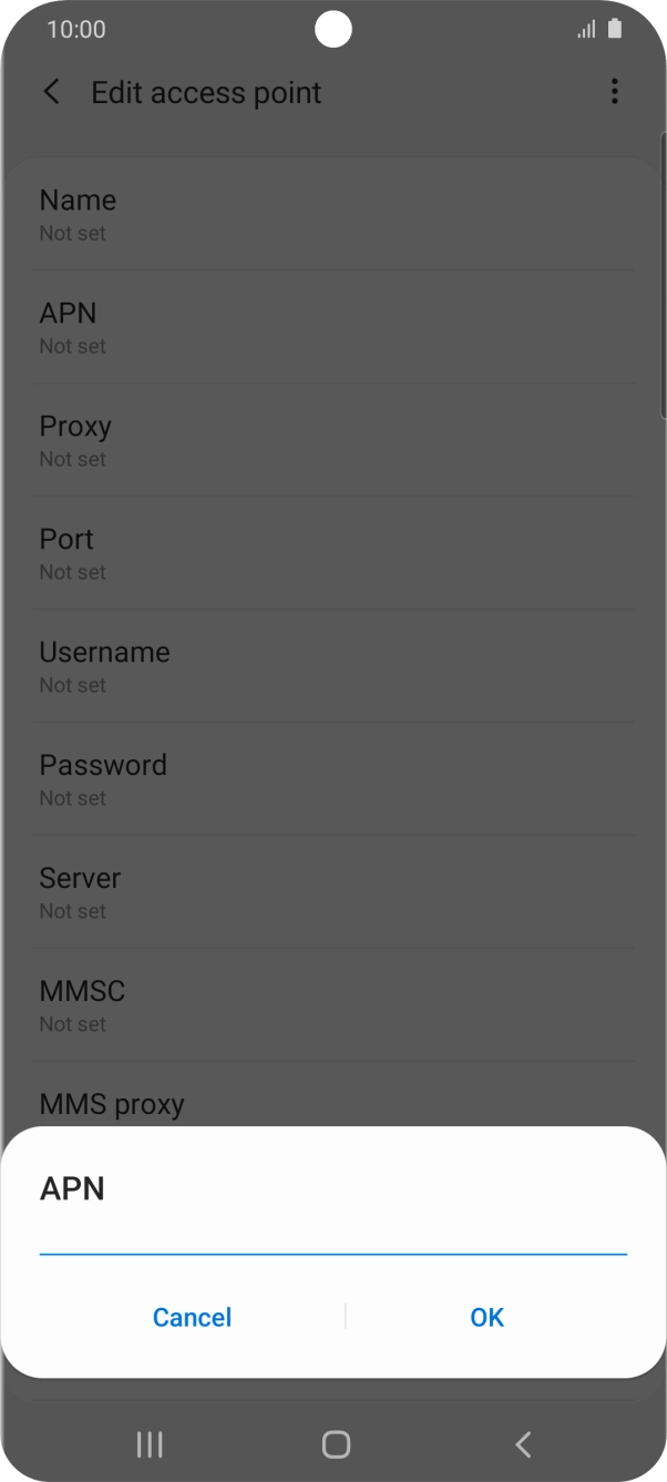 Key in wap.o2.co.uk and press OK.
