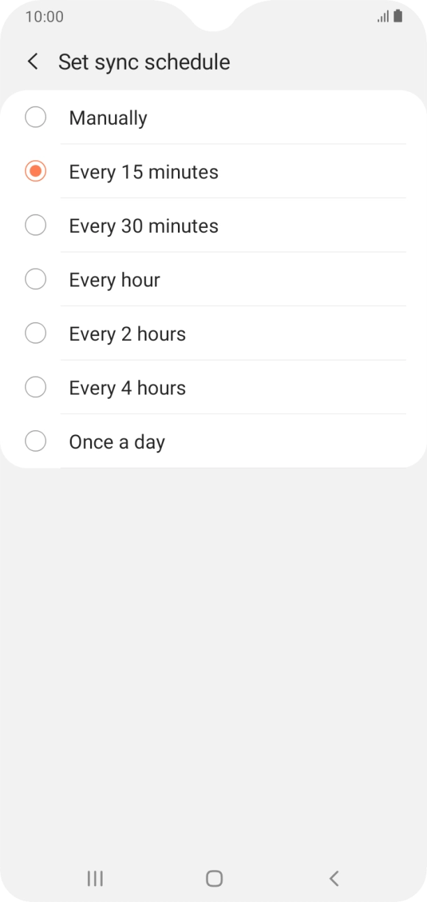Press the required setting. Press the required setting.