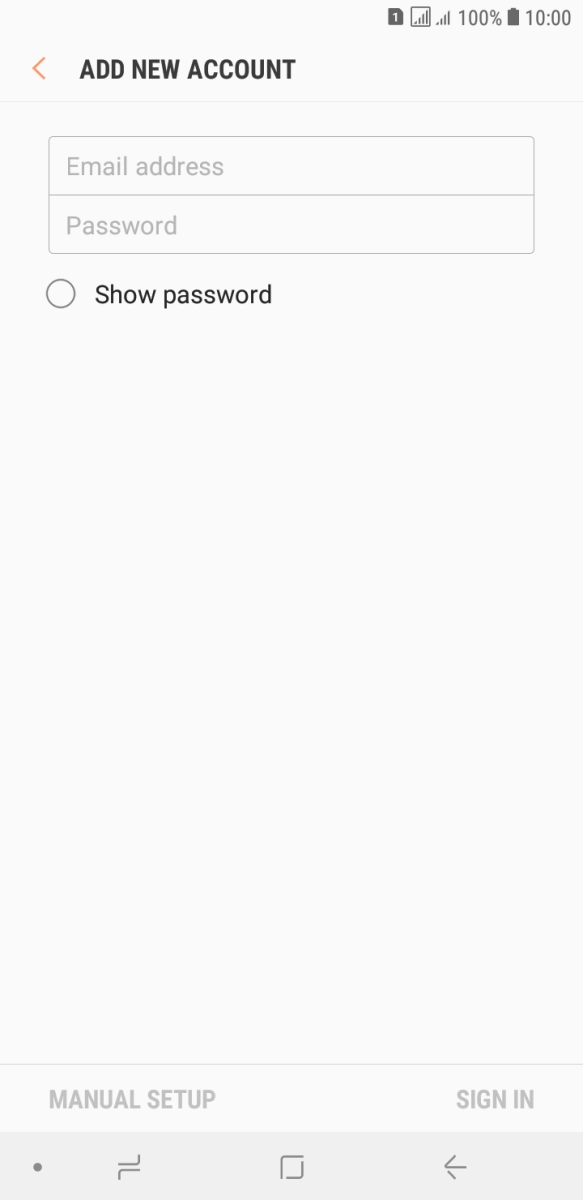 Press Email address and key in your email address.