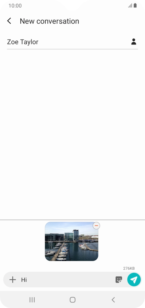 Press the send icon when you've finished your picture message. Press the send icon when you've finished your picture message.