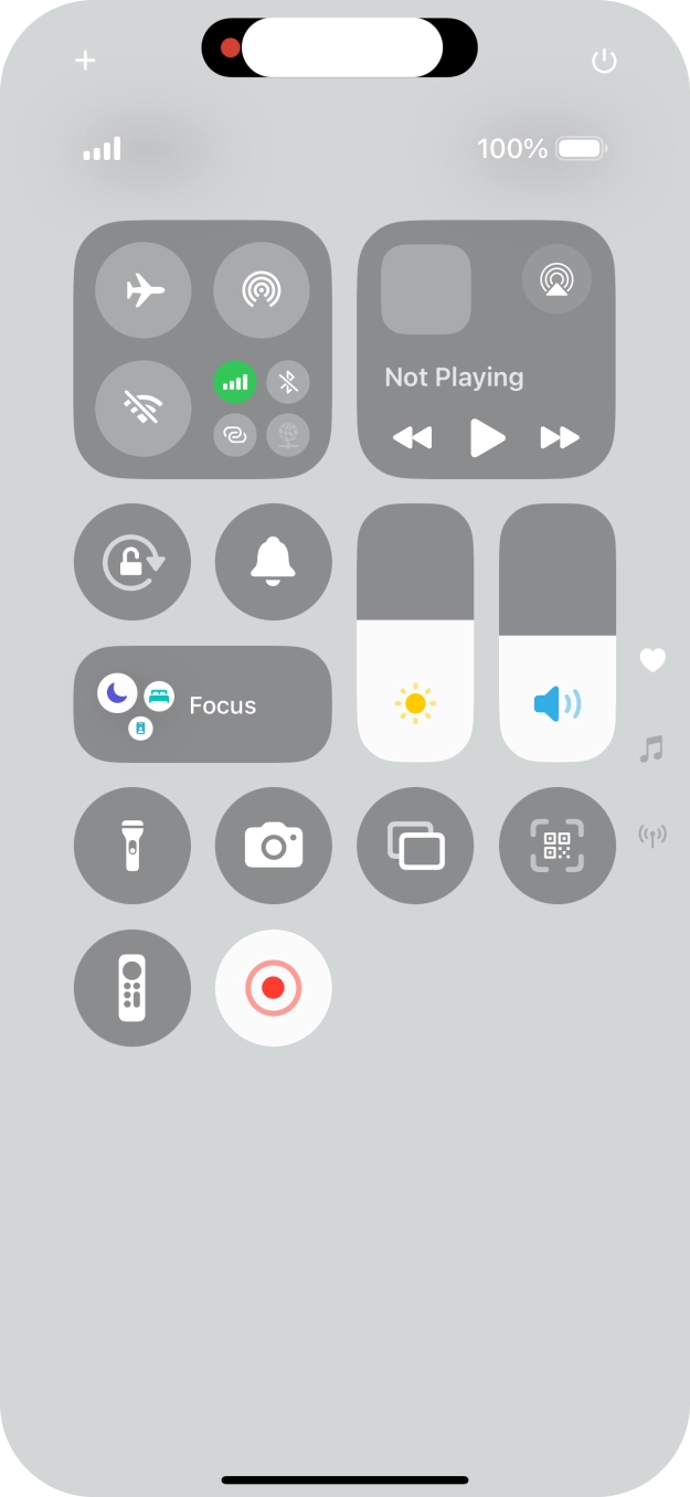 Press the screen recording icon to stop the recording.