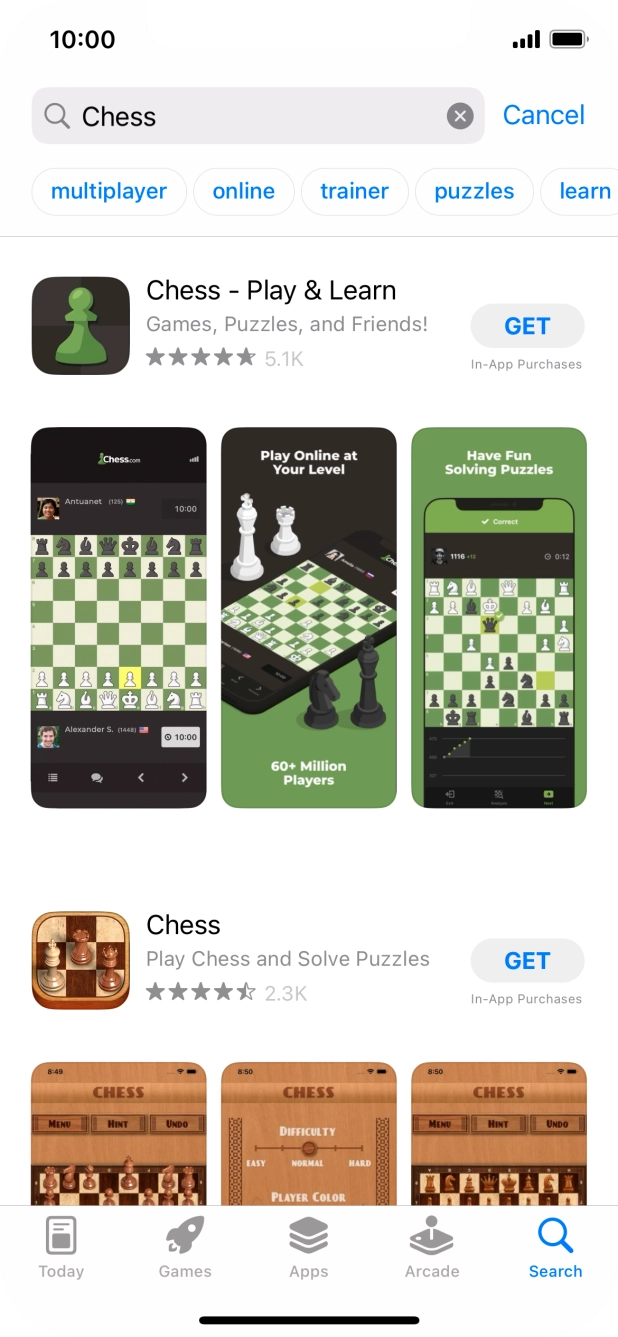 Press the required app.