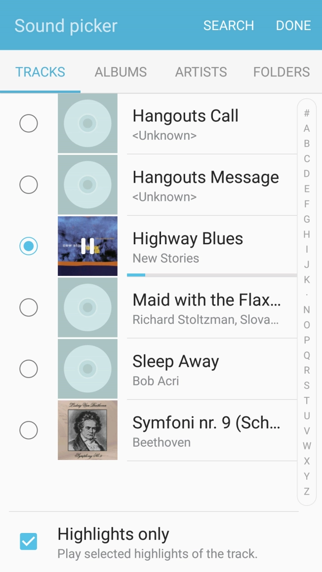 Once you've found a ring tone you like, press DONE.