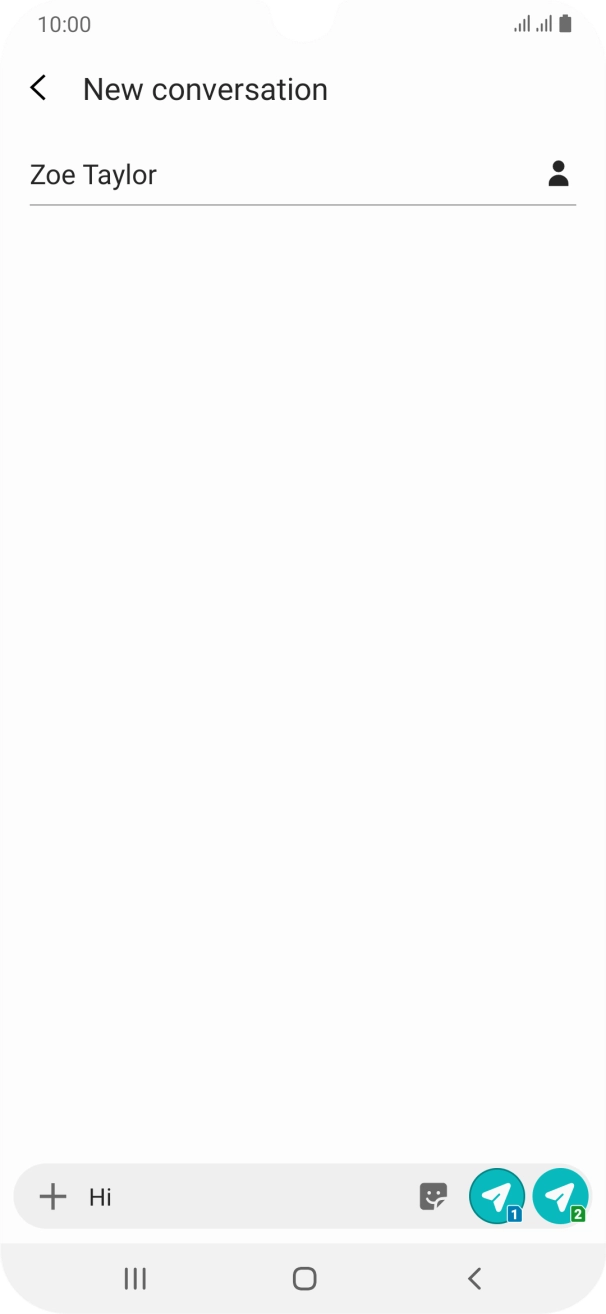 Press the send icon next to the required SIM when you've written your text message.