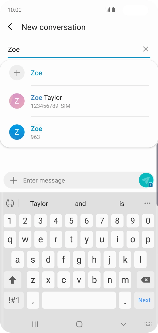 Press the required contact. Press the required contact.