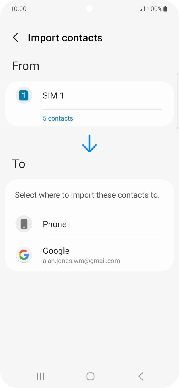 Press the required Google account. Press the required Google account.