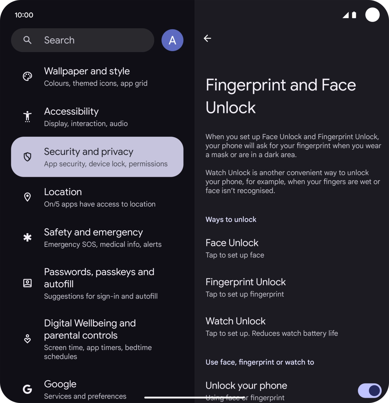 Press Fingerprint Unlock. Press Fingerprint Unlock.