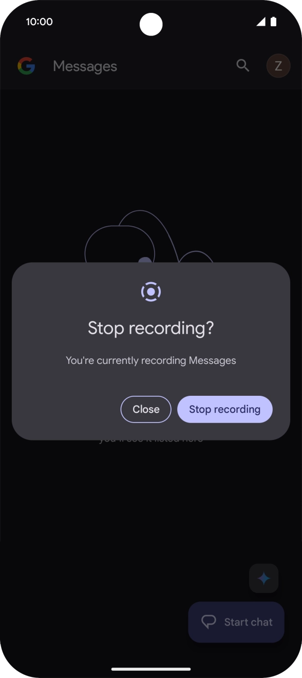 Press Stop recording to stop recording.