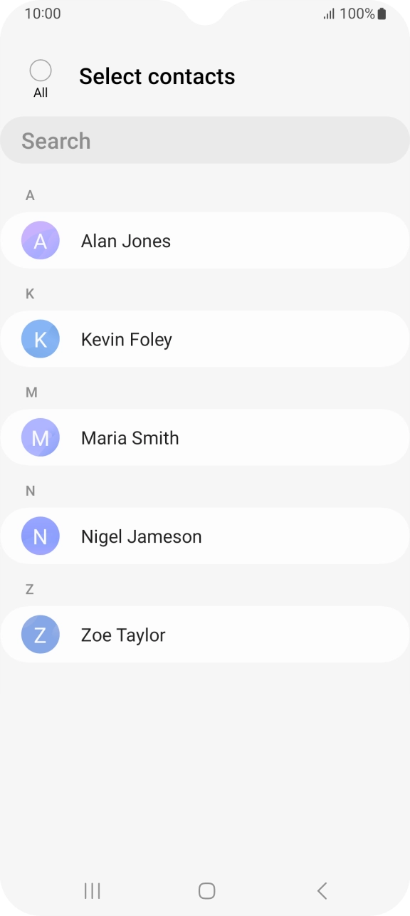 Press the field above 'All'. Press the field above 'All'.