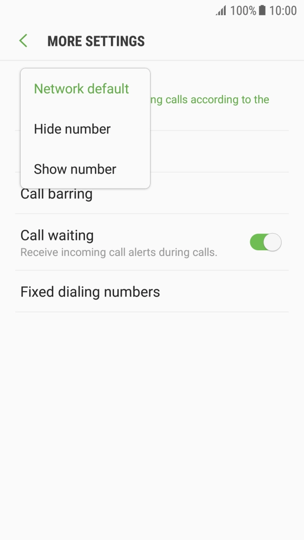 Press Show number to turn on caller identification.