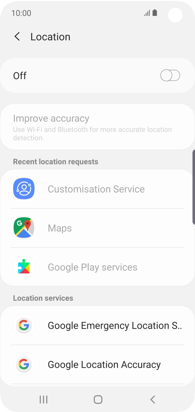Press the indicator to turn the function on or off.