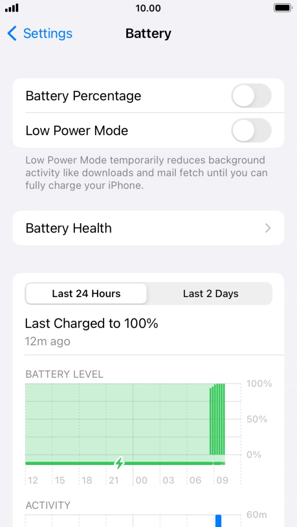 Press the indicator next to 'Low Power Mode' to turn on the function.