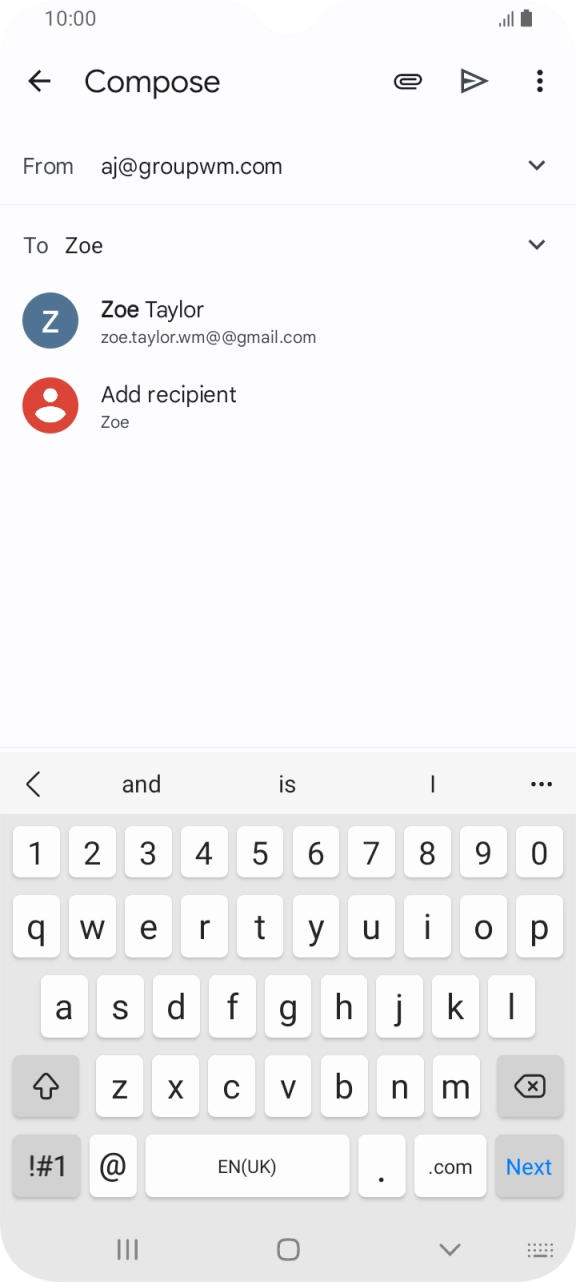 Press the required contact. Press the required contact.