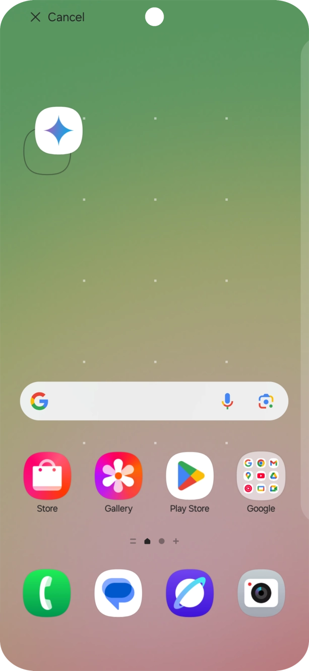 Drag the app icon to the required position on the home screen.