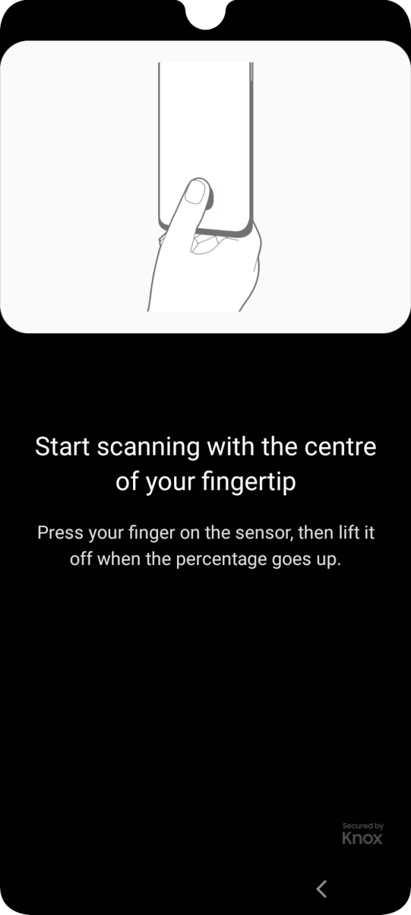 Follow the instructions on the screen to create the phone lock code using your fingerprint.