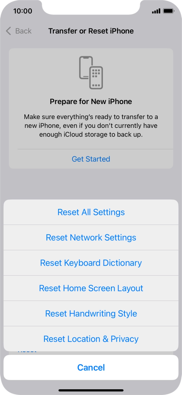 Press Reset All Settings.
