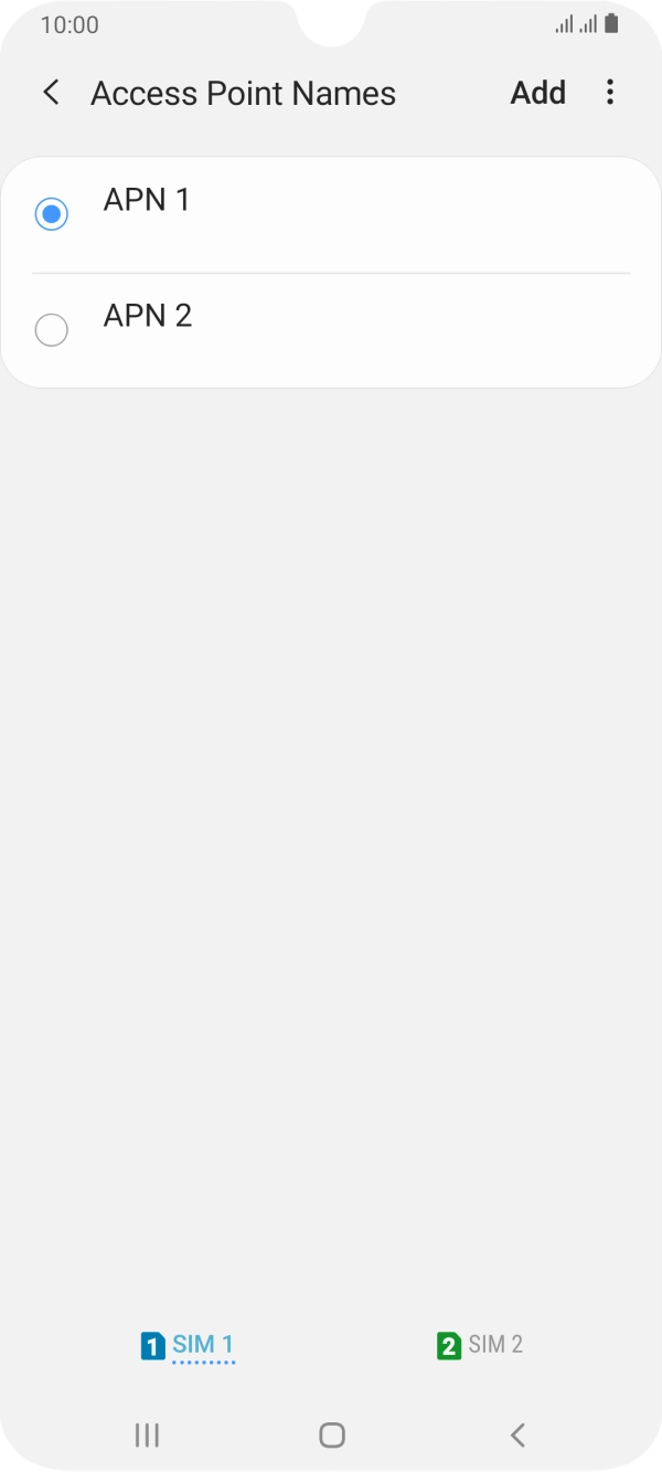 Press the field next to the data connection to activate it. Press the field next to the data connection to activate it.