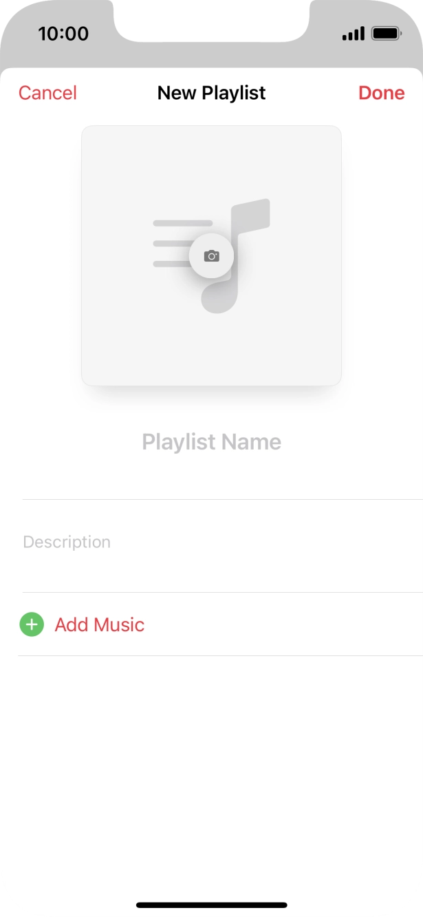 Press the text input field and key in a name for the playlist. Press the text input field and key in a name for the playlist.