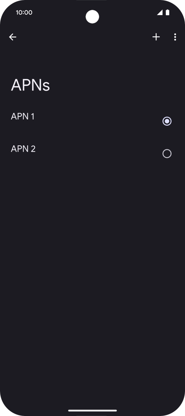 Press the field next to the data connection to activate it. Press the field next to the data connection to activate it.