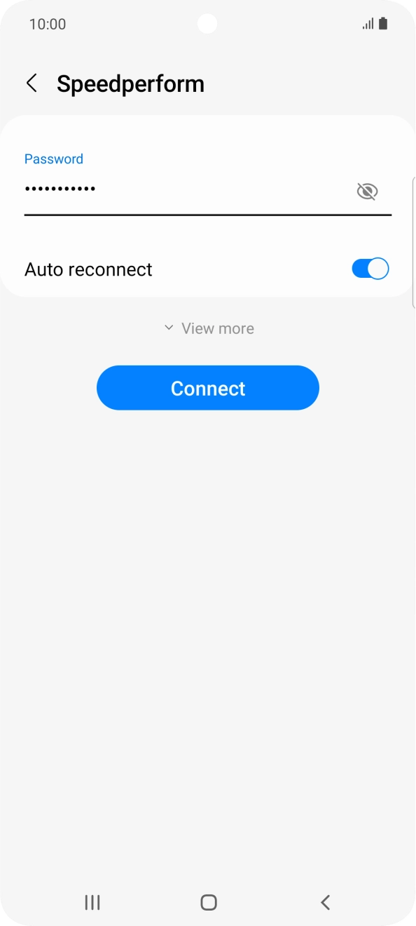 Key in the password for the WiFi network and press Connect.