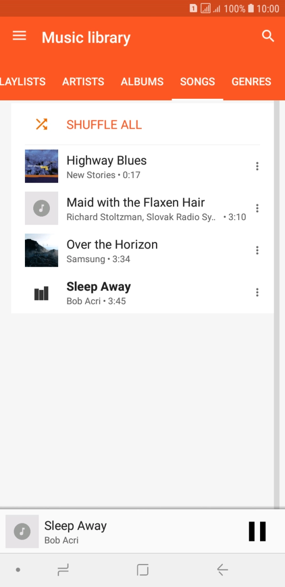 Press the song title at the bottom of the screen. Press the song title at the bottom of the screen.