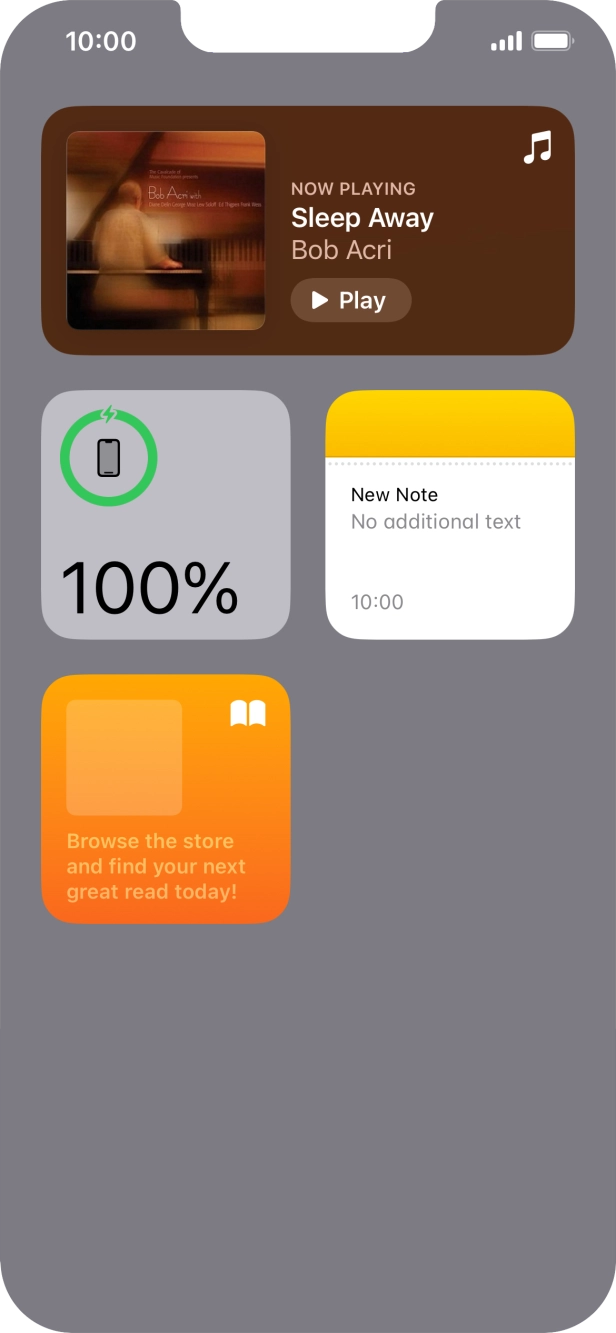 Press and hold the required widget until a pop-up menu is displayed. Press and hold the required widget until a pop-up menu is displayed.