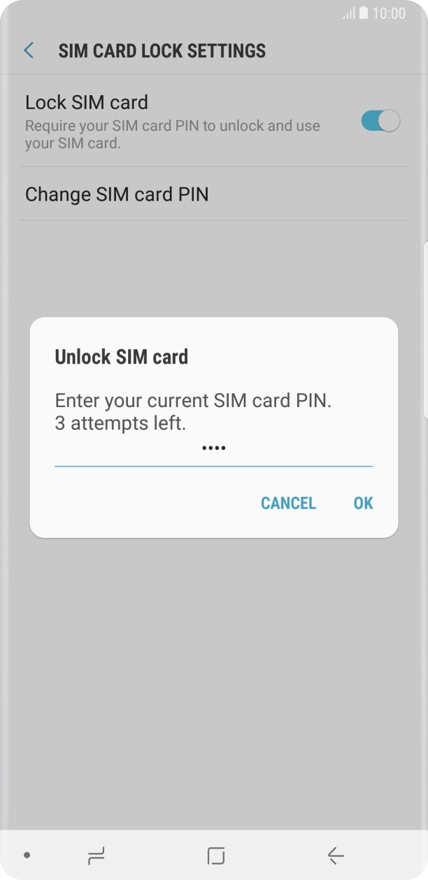 Key in your SIM PIN and press OK. The default SIM PIN is 0000.