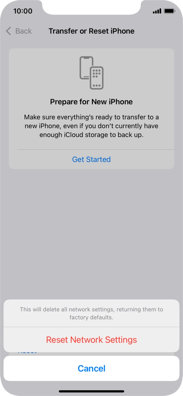 Press Reset Network Settings.