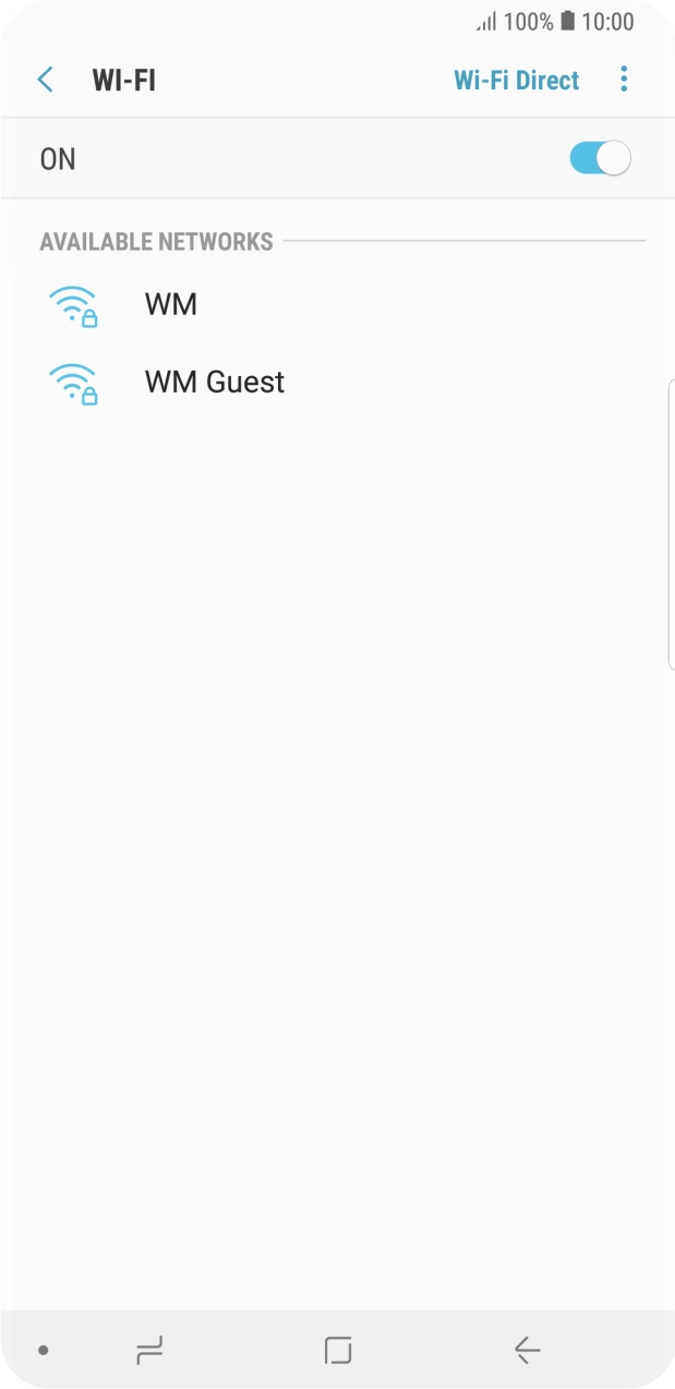 Press the required WiFi network.