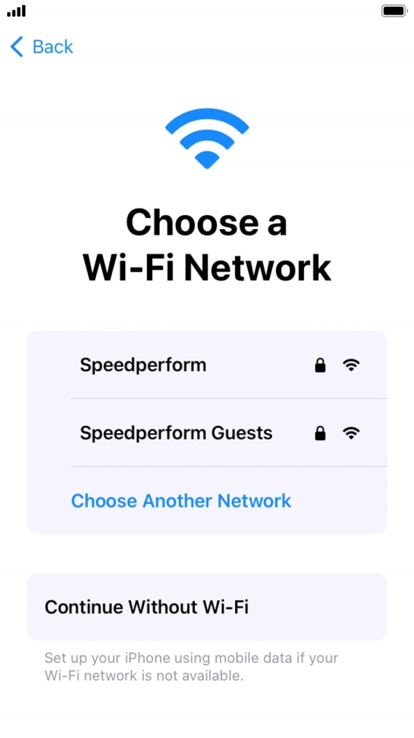 Press the required WiFi network.