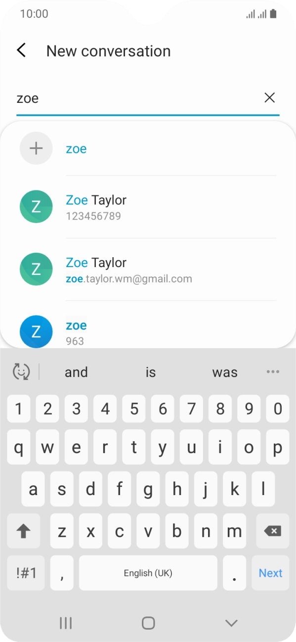 Press the required contact. Press the required contact.