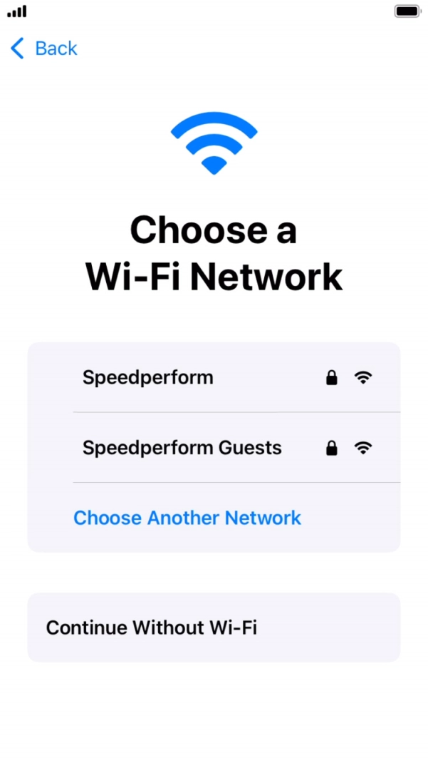 Press the required WiFi network.