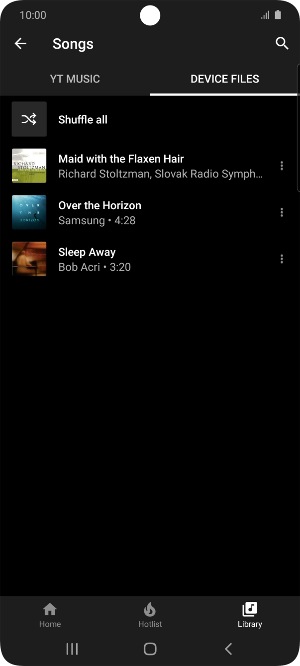 Press the required audio file.