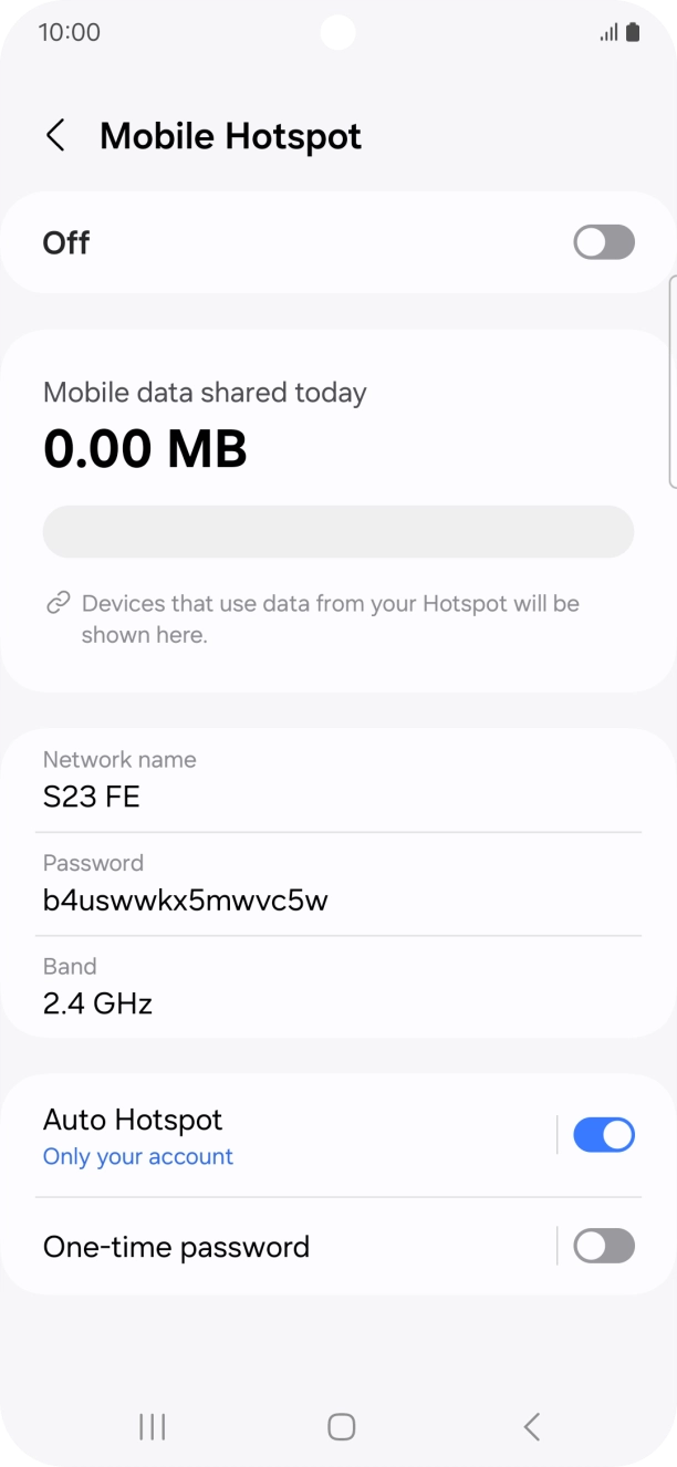 Press the field below 'Network name' and key in the required name.