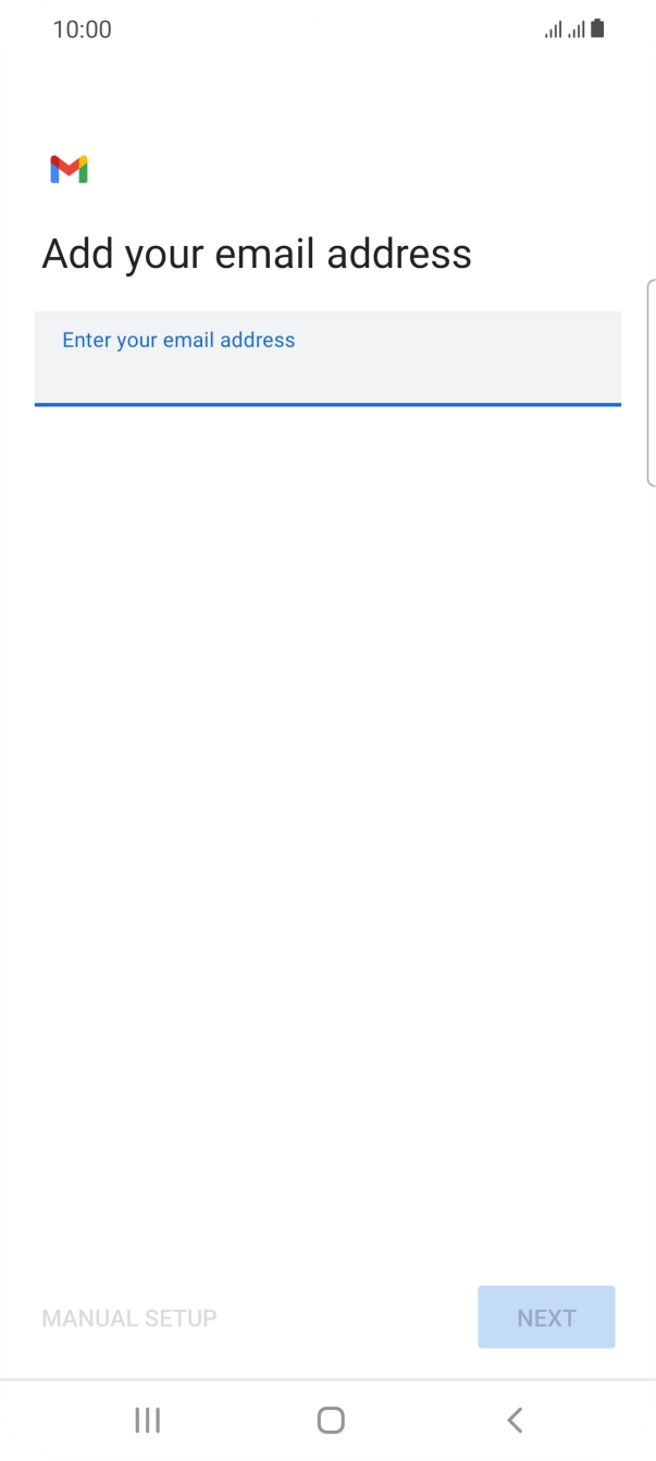 Press the field below 'Enter your email address' and key in your email address.
