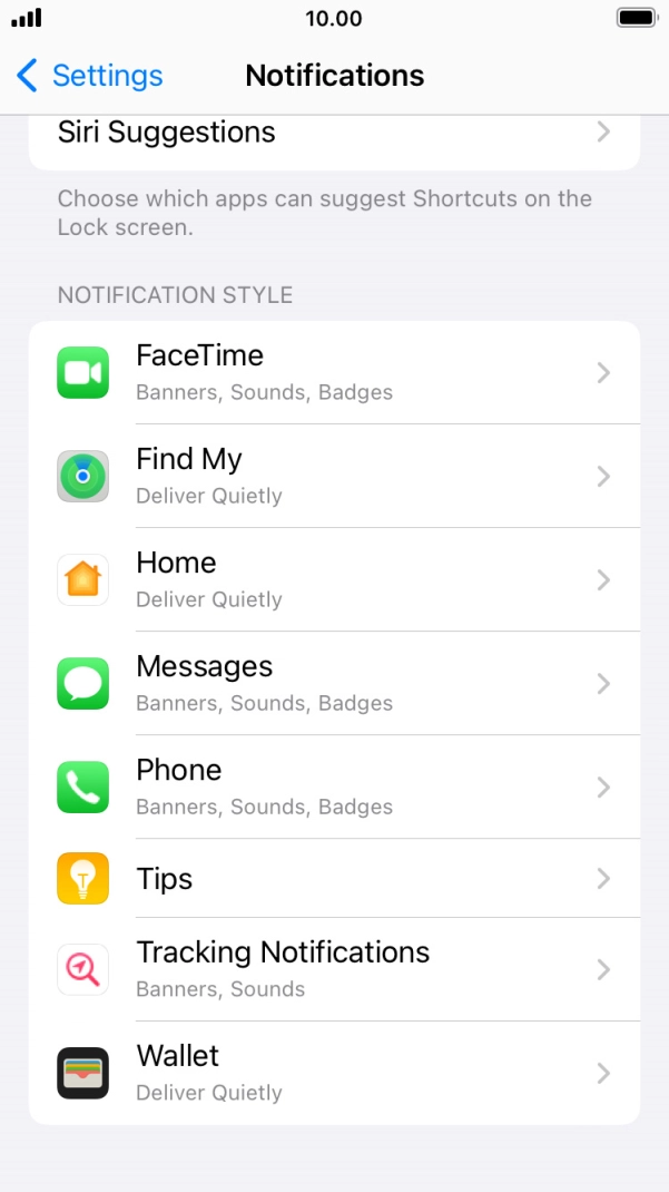 Press the required application. Press the required application.