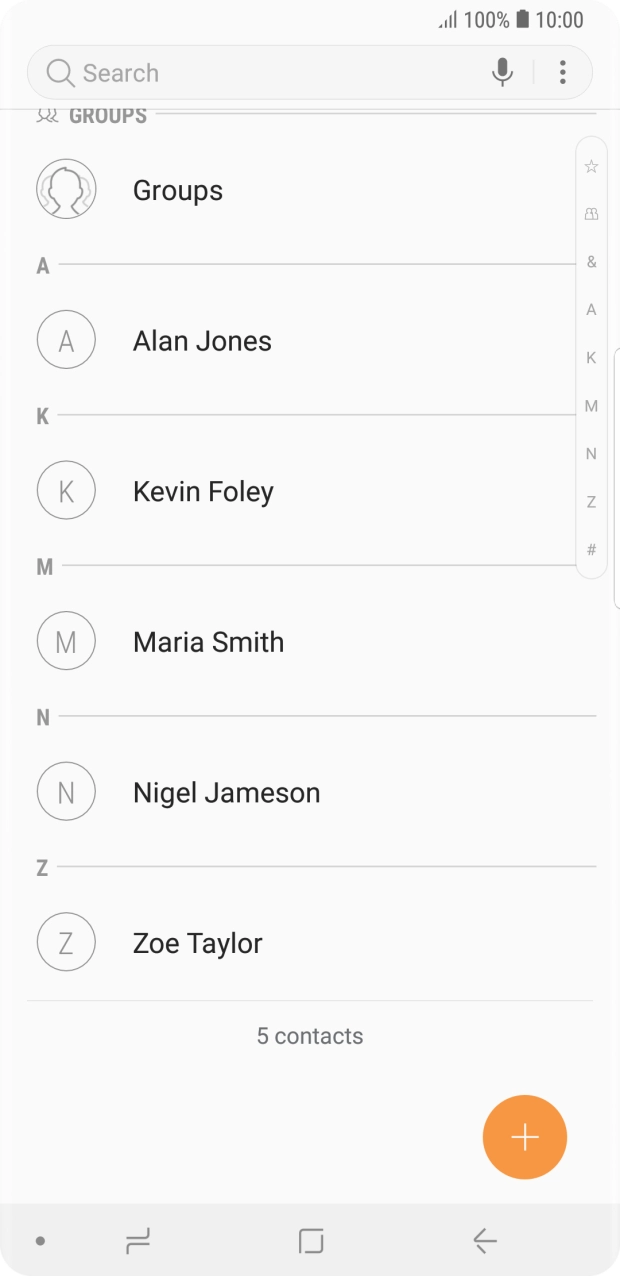 Press the new contact icon.
