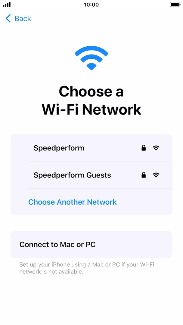 Press the required WiFi network.